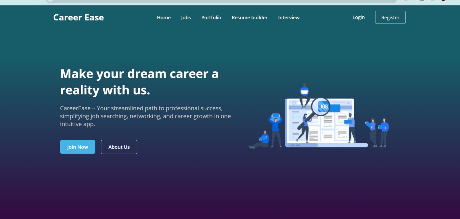 Anime website landing page